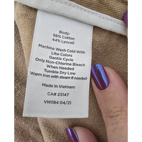 Talbots Slim Cargo Pant Khaki Light Brown Casual Ankle Length Size 14 - Picture 5 of 7